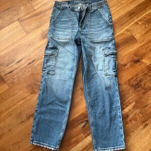 AE stretch cargo straight jeans